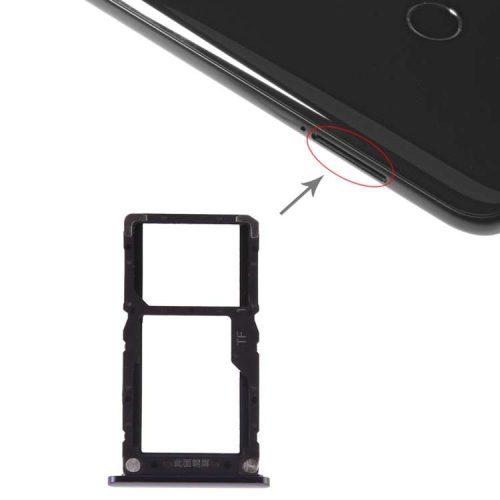 SIM Card Tray Micro SD  for Xiaomi Mi 8 Lite(Black)