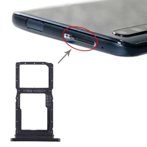 SIM Card Tray + SIM Card Tray / Micro SD Card Tray for Huawei Honor 9X / Honor 9X Pro (Black)