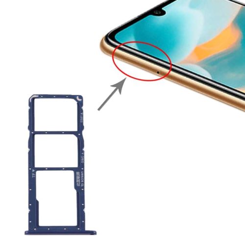 SIM Card Tray + SIM Card Tray + Micro SD Card Tray for Huawei Y6 (2019) (Blue)