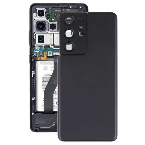 Samsung Galaxy S21 Ultra 5G Battery Back Cover with Camera Lens Cover (Black)