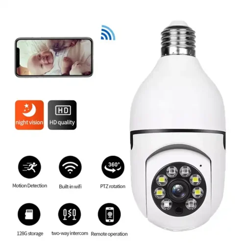 V380 WiFi 1080P Night Vision Wireless 360 Degree CCTV Security Light 360 Panoramic Bulb Camera