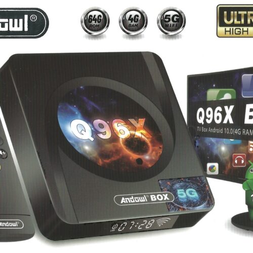 Andowl Smart TV Box 4GB + 64GB / Android 10 / HDMI 2.0 8K @ 60Hz- Q96X