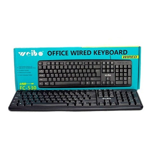 Waterproof Weibo Fc 530 Wired Keyboard Black